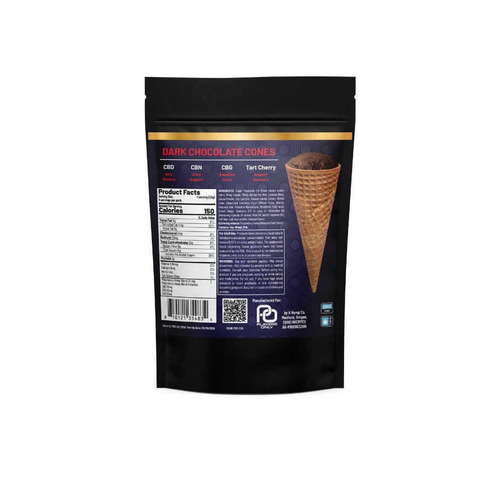 Players Only CBD - Chocolate Cones (Dark Chocolate)