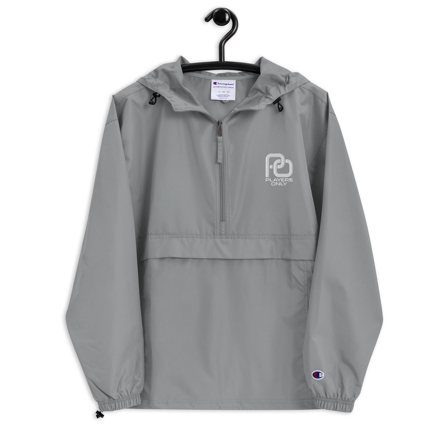Players Only Logo Embroidered Champion Jacket Grey